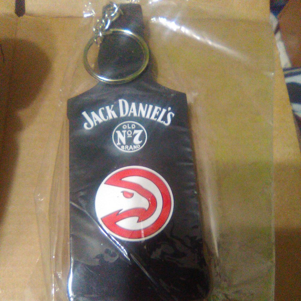 Jack Daniels Atlanta Hawks Keychain Bottle Opener